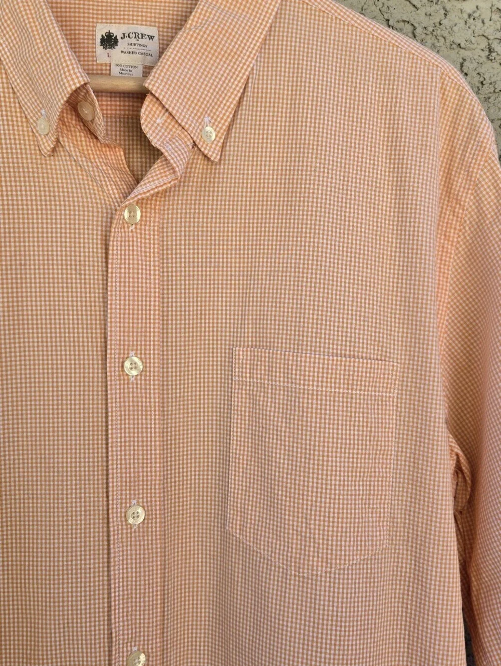 J. Crew Men’s Peach Gingham Button-Down Shirt